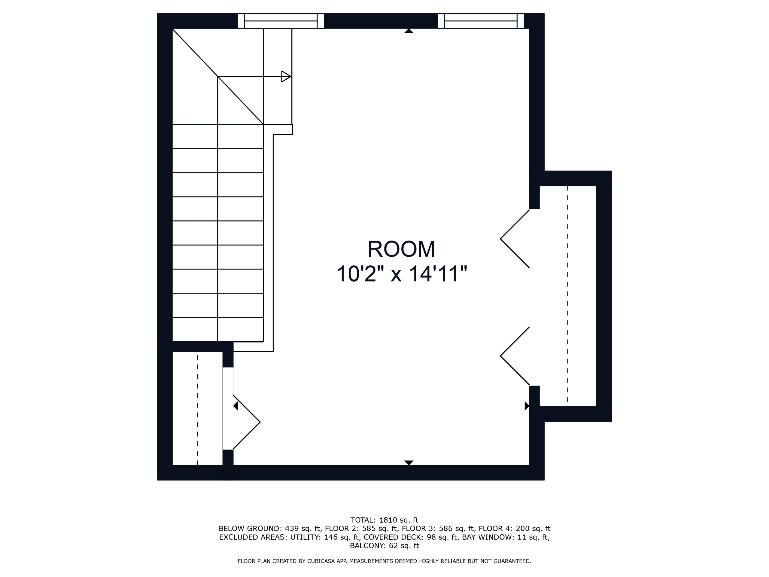 Floor plan: fourth floor bonus room of 27 Breakwater Drive townhouse Chelsea